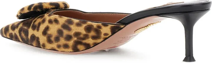 50mm The Hoop leopard-print bow mules - Image 3