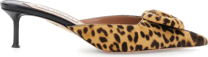 50mm The Hoop leopard-print bow mules