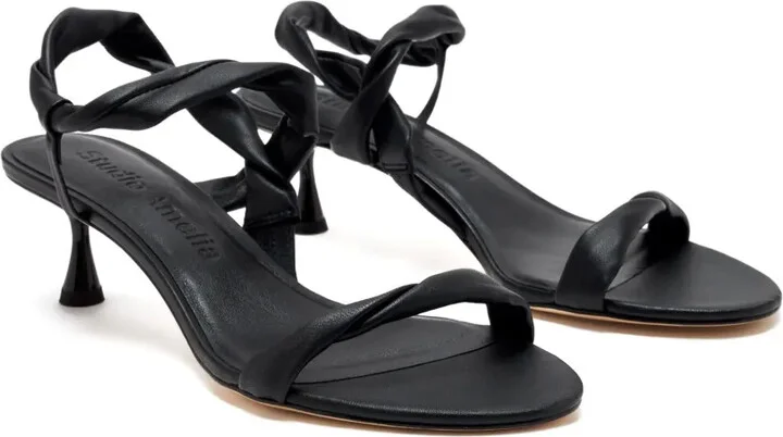 50mm Twisted Leather Sandals - Image 2