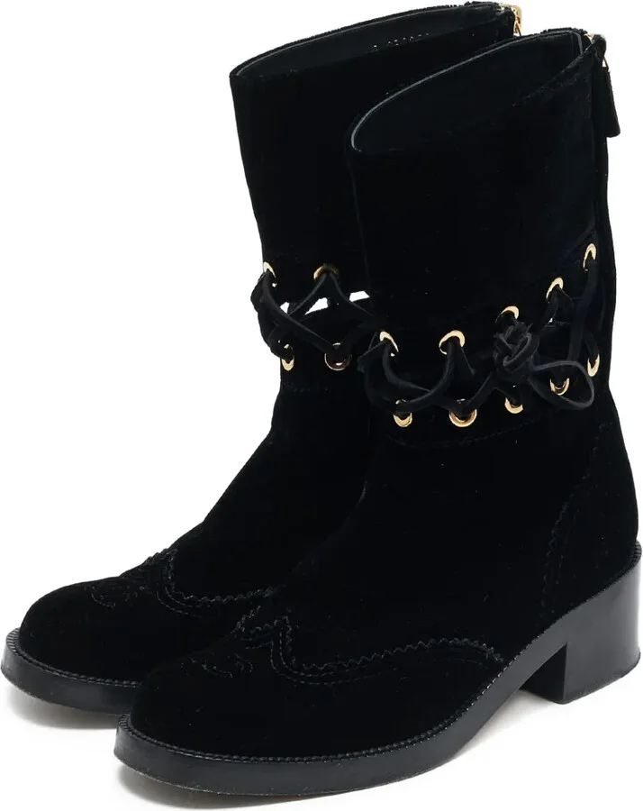 50mm Velvet Ankle Boots - Image 3