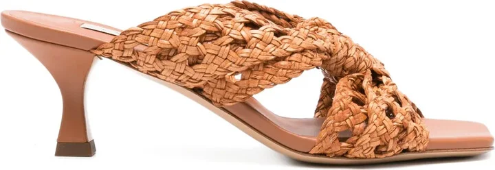 50mm Woven Knot Heeled Sandals