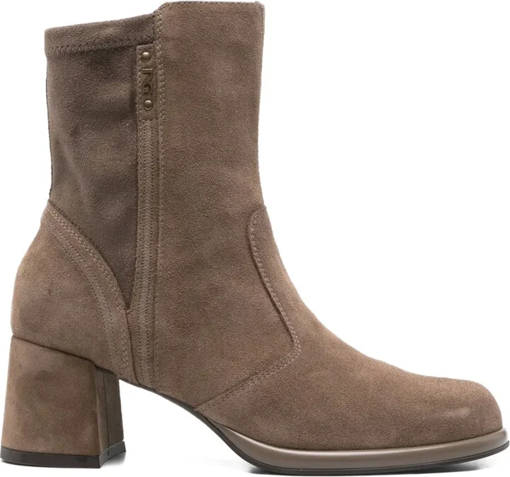 50mm Zip-Detail Block-Heel Boots