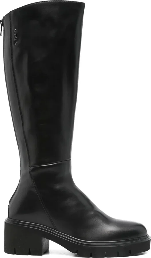 50mm Zip-Detail Block-Heel Boots