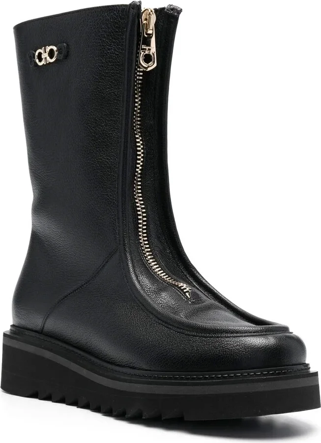 50mm Zip-Front Leather Boots - Image 2