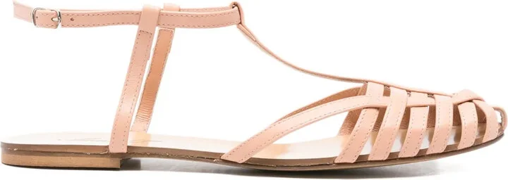 512 leather T-bar caged sandals