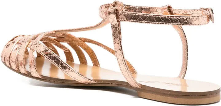 512 metallic leather T-bar sandals - Image 3