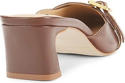 51MM Leather Block Heel Mules - Image 3