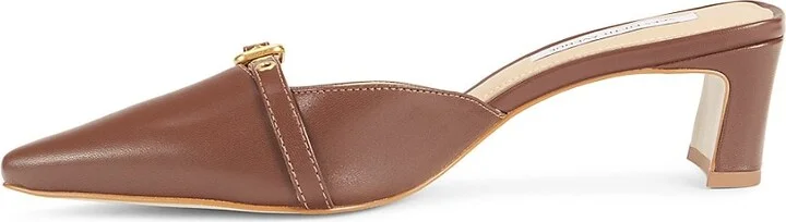 51MM Leather Block Heel Mules - Image 4