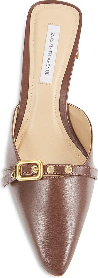 51MM Leather Block Heel Mules - Image 5