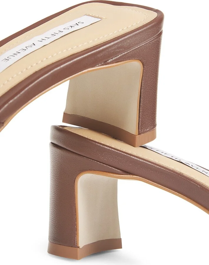 51MM Leather Block Heel Mules - Image 6