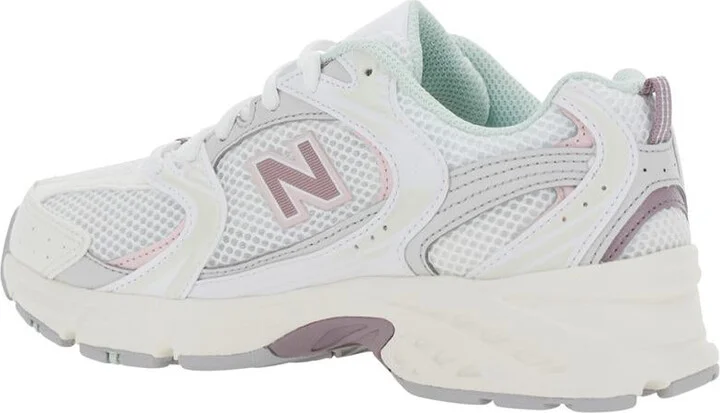 '530' White Sneaker With Mesh Design And Side Logo In Tech Fabric And Mesh Unisex - Image 3
