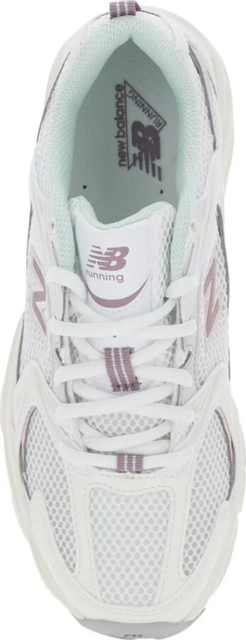 '530' White Sneaker With Mesh Design And Side Logo In Tech Fabric And Mesh Unisex - Image 4