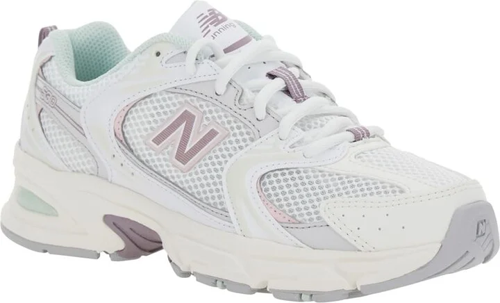 '530' White Sneaker With Mesh Design And Side Logo In Tech Fabric And Mesh Unisex - Image 2