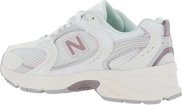 '530' White Sneaker With Mesh Design And Side Logo In Tech Fabric And Mesh Unisex - Image 3