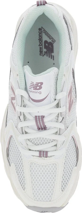 '530' White Sneaker With Mesh Design And Side Logo In Tech Fabric And Mesh Unisex - Image 4