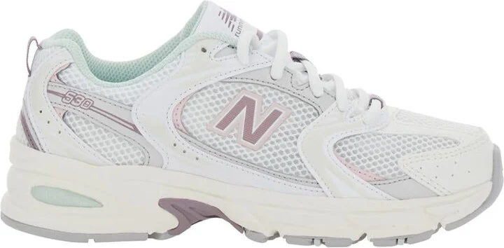 '530' White Sneaker With Mesh Design And Side Logo In Tech Fabric And Mesh Unisex