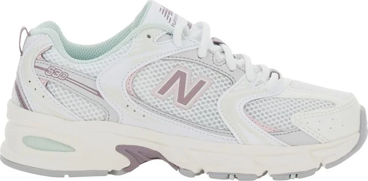 '530' White Sneaker With Mesh Design And Side Logo In Tech Fabric And Mesh Unisex