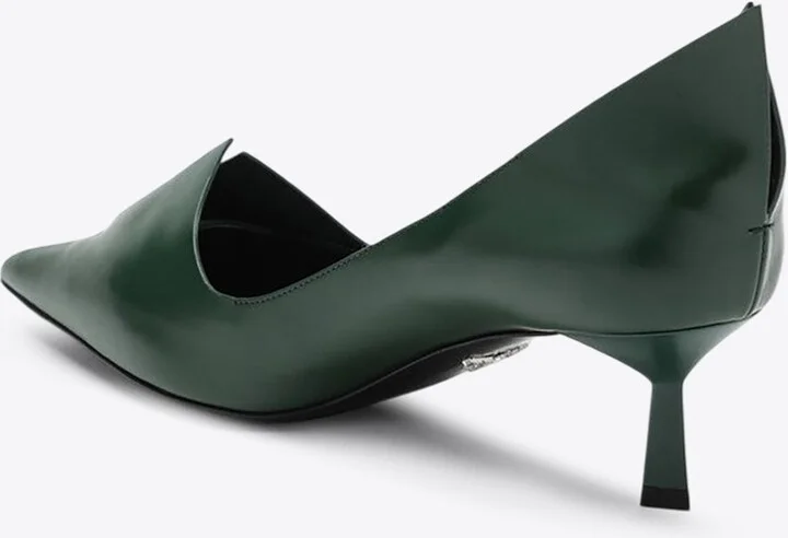 55 Brushed Leather Pointed Pumps - Image 2