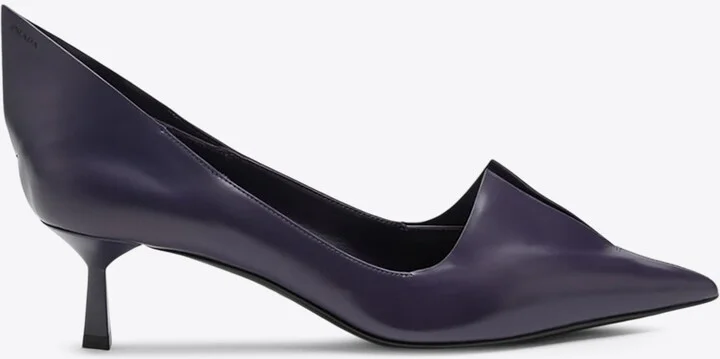 55 Brushed Leather Pointed Pumps