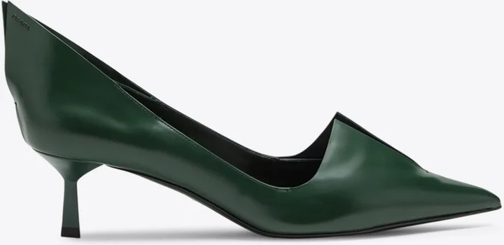 55 Brushed Leather Pointed Pumps