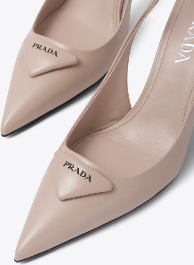 55 Brushed Leather Slingback Pumps - Image 2
