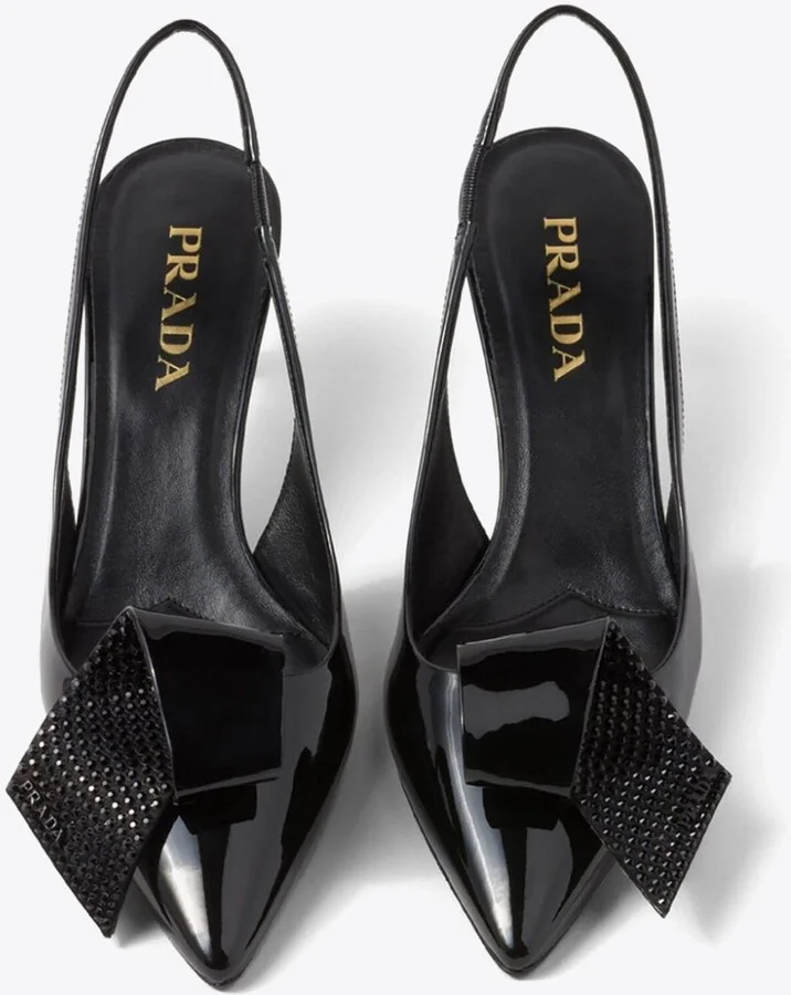 55 Crystal Embellished Slingback Pumps - Image 3