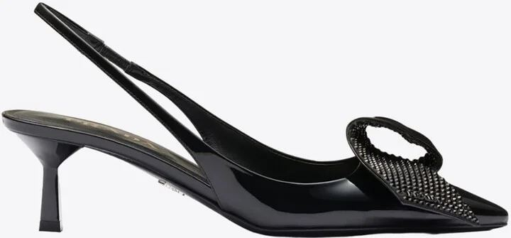 55 Crystal Embellished Slingback Pumps