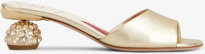 55 Metallic Leather Mules