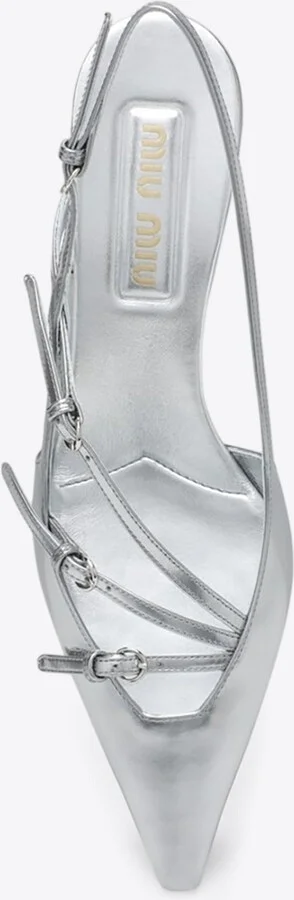 55 Metallic Leather Slingback Pumps - Image 2