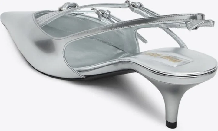 55 Metallic Leather Slingback Pumps - Image 3