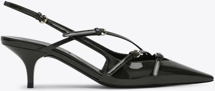 55 Patent Leather Slingback Pumps