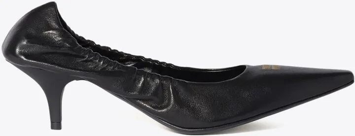 55 Ruched Leather Pumps