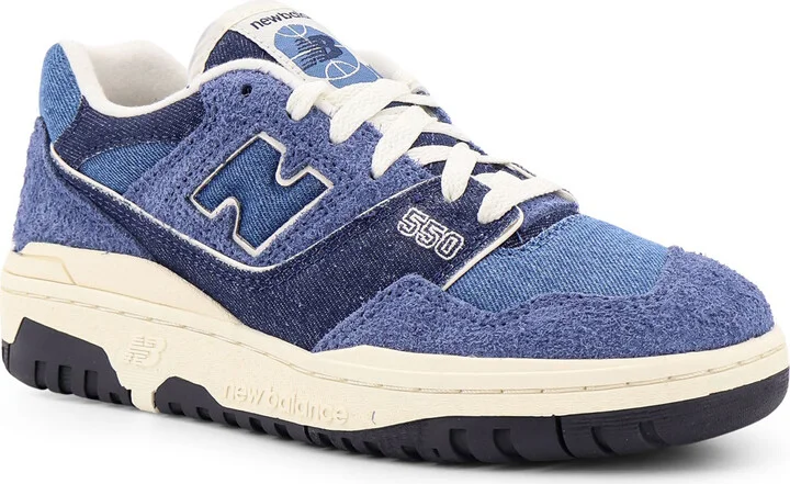 550 Denim And Suede Sneakers - Image 2