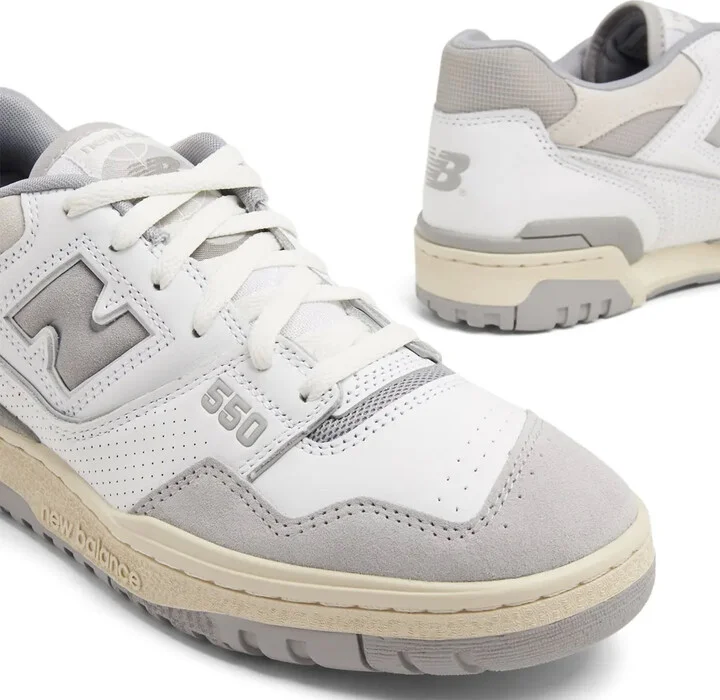 550 Logo-Embossed Leather Sneakers - Image 3