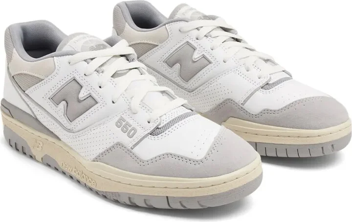 550 Logo-Embossed Leather Sneakers - Image 5