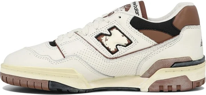 '550' White And Brown Low Top Sneakers With Logo And Contrasting Details In Leather Man - Image 3