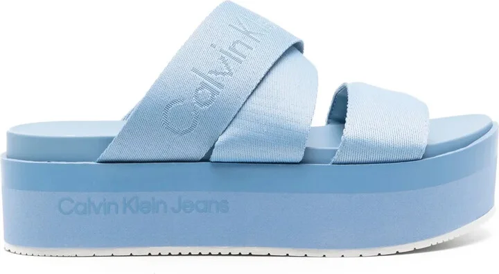 55m Logo-Jacquard Flatform Sandals