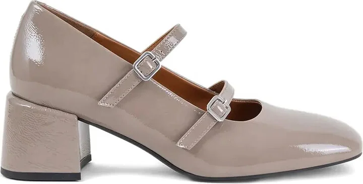 55mm Adison double-buckle block-heel pumps