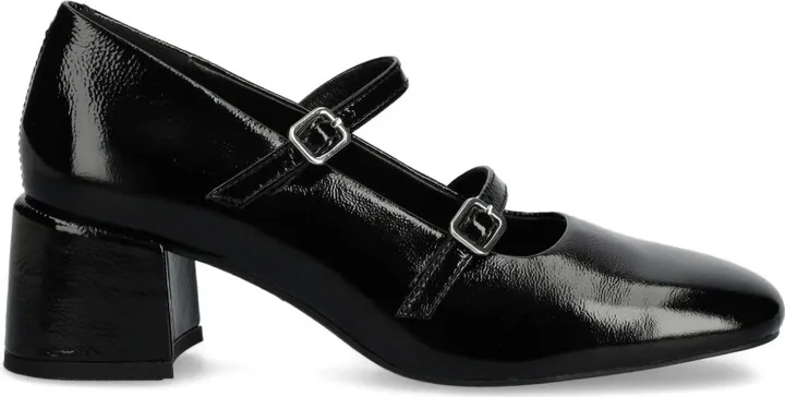 55mm Adison double-buckle patent pumps