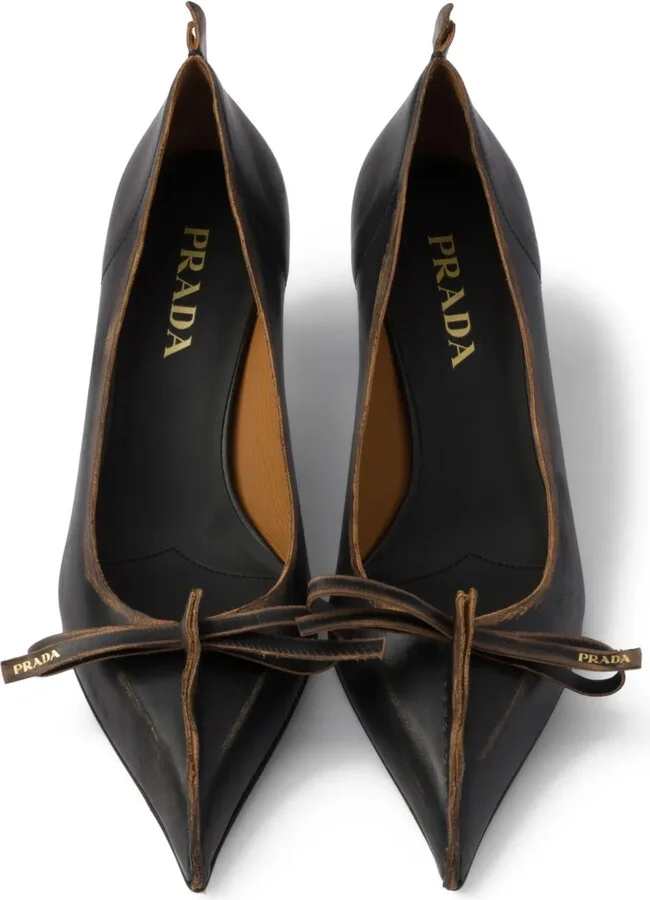 55mm Antiqued leather pumps - Image 4