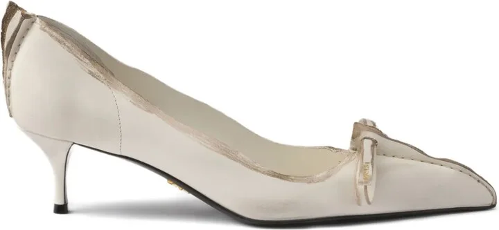 55mm Antiqued leather pumps