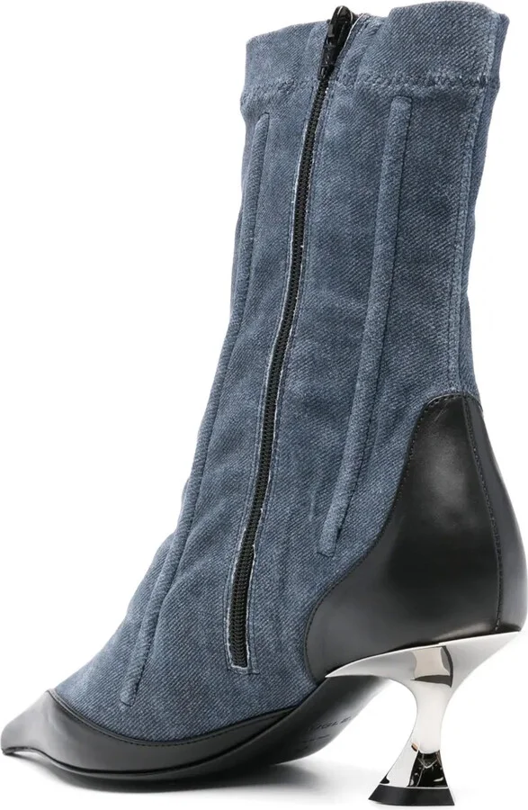 55mm Boned Denim Boots - Image 3