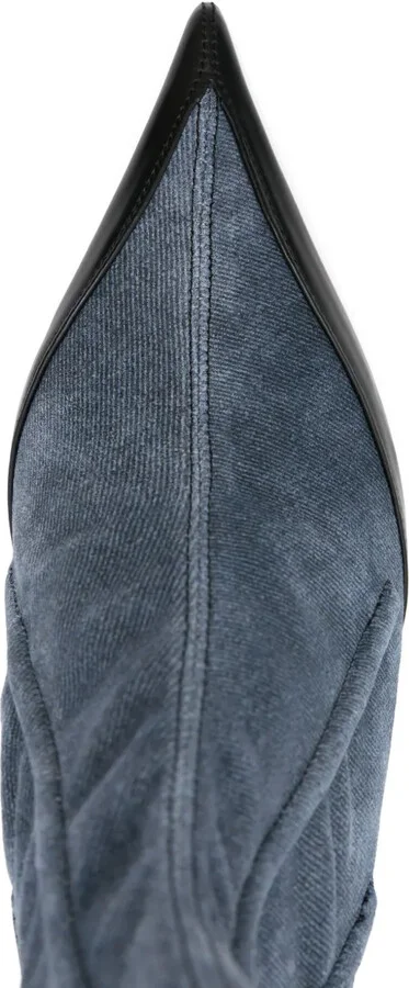 55mm Boned Denim Boots - Image 4