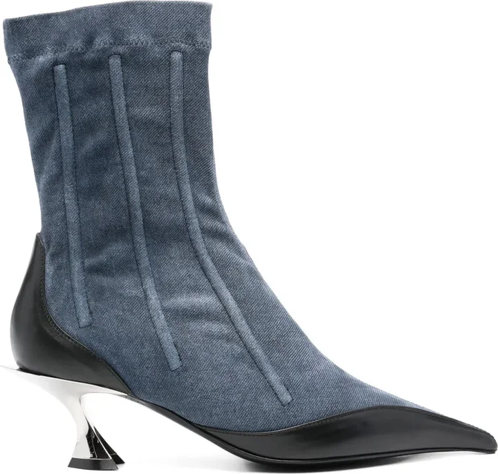 55mm Boned Denim Boots