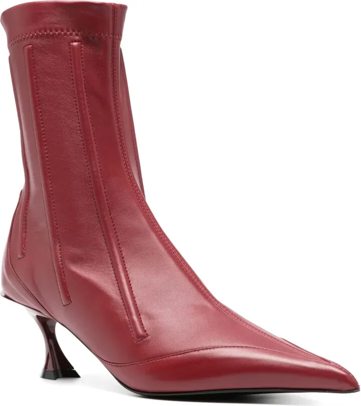 55mm Boned Leather Fang Boots - Image 2