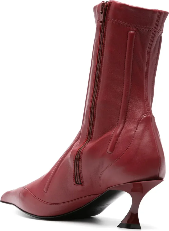 55mm Boned Leather Fang Boots - Image 3