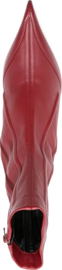 55mm Boned Leather Fang Boots - Image 4