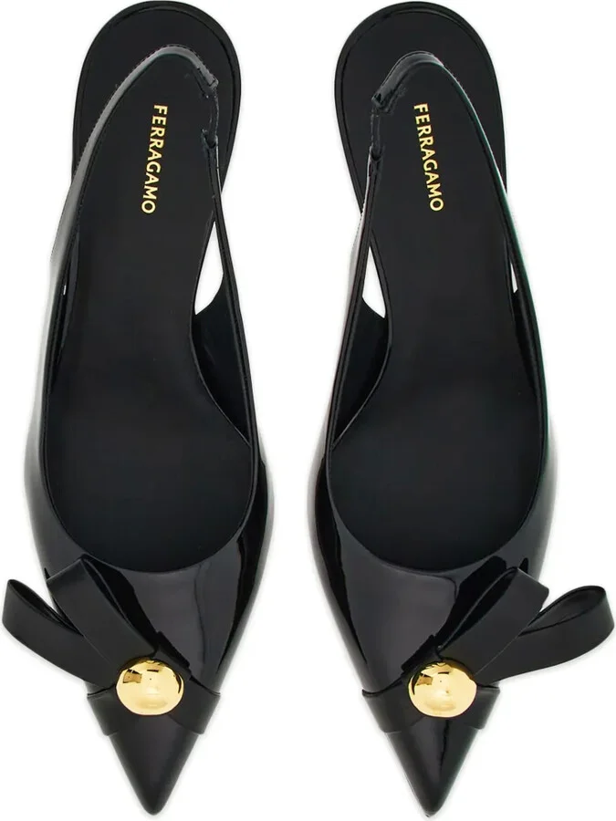 55mm Bow-Detail Patent Leather Pumps - Image 4