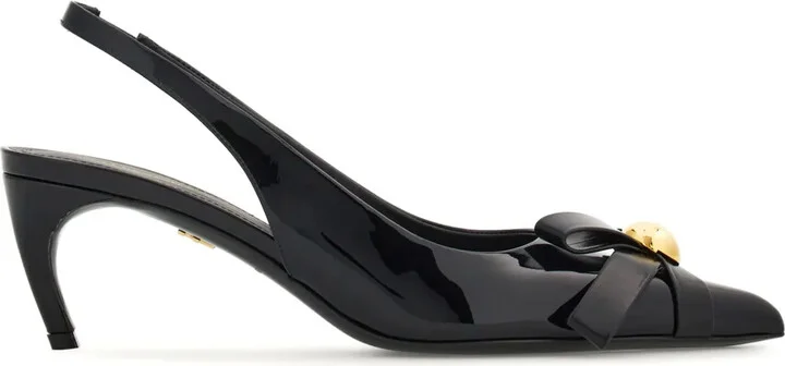 55mm Bow-Detail Patent Leather Pumps