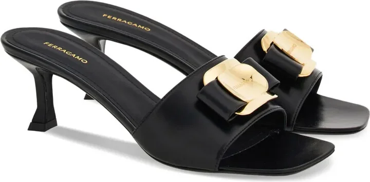 55mm Bow-Detailing Leather Mules - Image 2